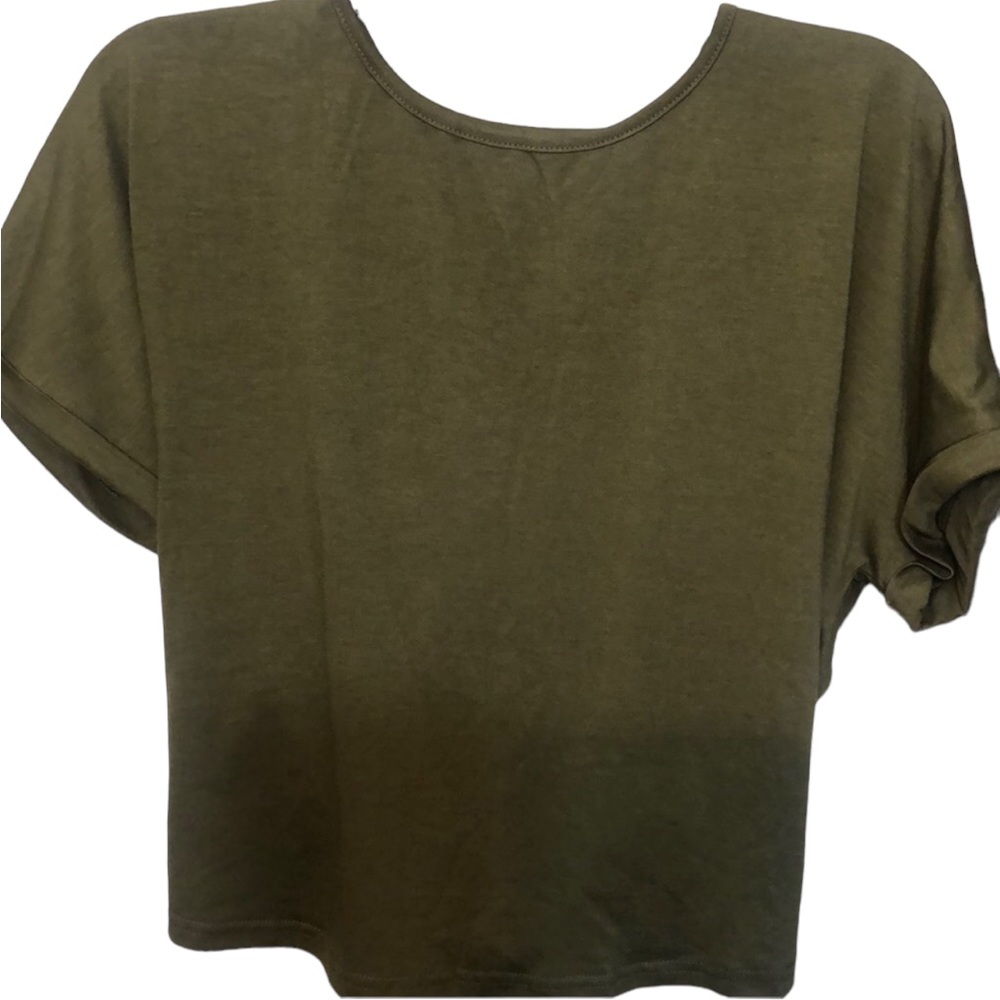 SHEIN small green short sleeve open back Tee